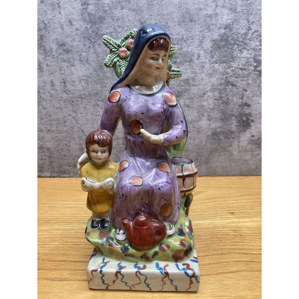 Antique Staffordshire the Widow and‎ Child Figurine